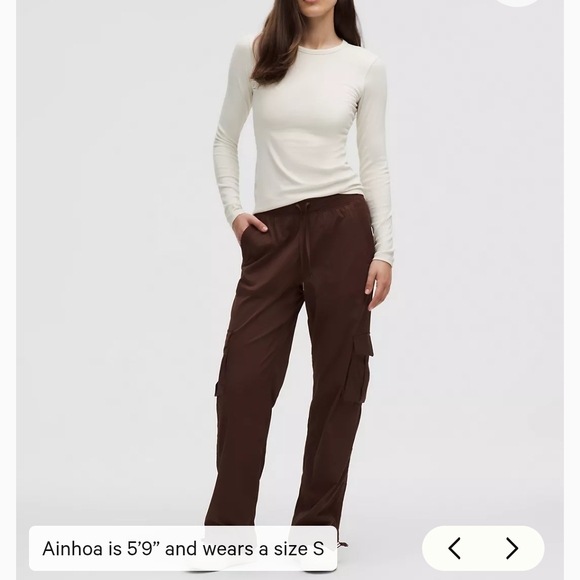 Lululemon Size Medium Espresso Dance Studio Cargo Pants - Picture 2 of 9